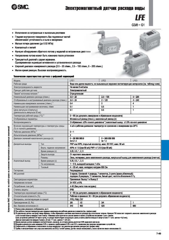 Электромагнитный датчик расхода воды LFE